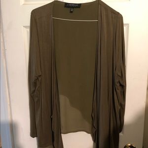 Olive green flyaway cardigan
